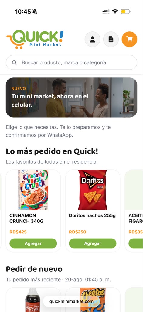 Catálogo Quick! en el celular